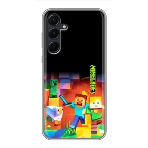 Чехлы для Samsung Galaxy A55 (Персонажи Майн Крафт) (Герой Майнкрафт)