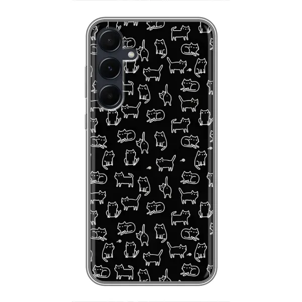 Чехол с рисунком «Котики на черном» для Samsung Galaxy A55