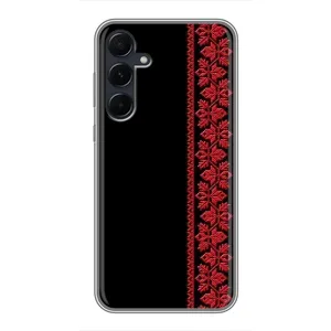 Силиконовый Чехол на Samsung Galaxy A55 (Красная Вышиванка)