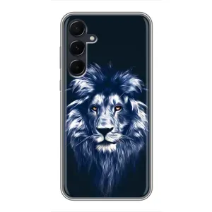Чохол з картинкою на Samsung Galaxy A55 (Лев – синій)