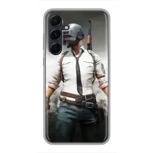 Силиконовый чехол с картинкой "Герой Pubg" на Samsung Galaxy A55 (Пабг)