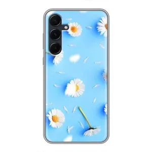 Чохол з Квітами для Samsung Galaxy A55 (ромашки на блакитному)