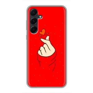 Чохол (Знак сердечка) для Samsung Galaxy A55 (Сердечко на червоному)