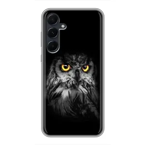 Чохли з принтом СОВИ для Samsung Galaxy A55 (Сова на чорному)