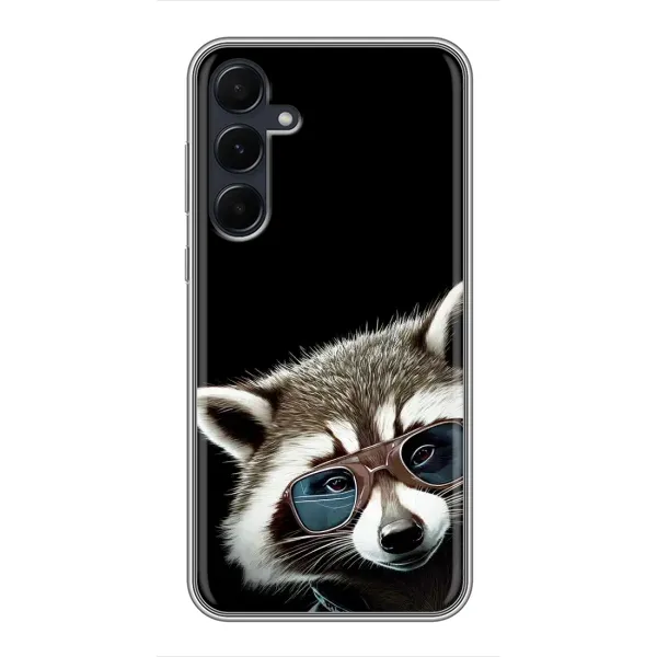Чехол с рисунком «Стильный Енот» для Samsung Galaxy A55