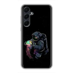 Силіконовый Чохол з принтом "Космонавти" на Samsung Galaxy A55 (В руках земля)