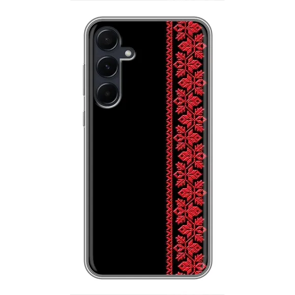Чехол с рисунком «Вышиванка на черном» для Samsung Galaxy A55 Чехол с рисунком «Вышиванка на черном» для Samsung Galaxy A55