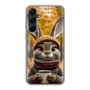 Друкований чохол 'Звірята з кавою' для Samsung Galaxy A55 (Зайчик з кавою)