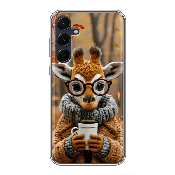 Чехол с рисунком «Жираф с кофе» для Samsung Galaxy A55 Чехол с рисунком «Жираф с кофе» для Samsung Galaxy A55