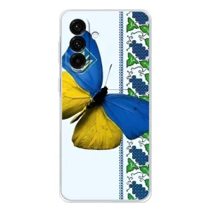 Чехол с Украинской символикой на Гелекси А56 5Джи (Бабочка)
