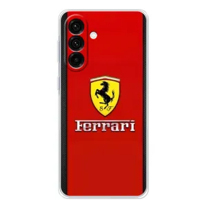 Силиконовый бампер с картинкой машины на Samsung Galaxy A56 5G (Ferrari Logo)