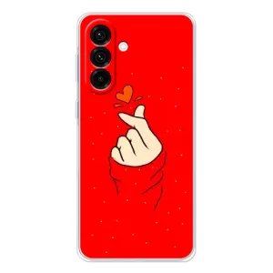Чехлы (Знак сердечка) на Samsung Galaxy A56 5G (Сердце на красном)