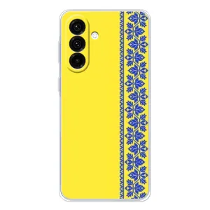 Силиконовый Чехол на Samsung Galaxy A56 5G (Вышиванка на желтом)