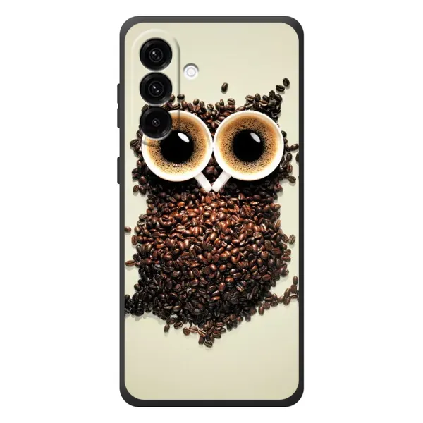 Чехол с рисунком «Сова с зерен кофе» для Samsung Galaxy A57 Чехол с рисунком «Сова с зерен кофе» для Samsung Galaxy A57