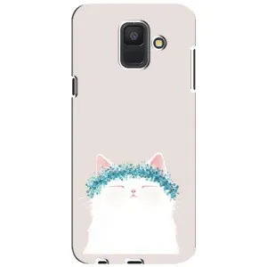 Чехол на тематику: Коты для Samsung Galaxy A6 2018 (A600F) (Белый котик)
