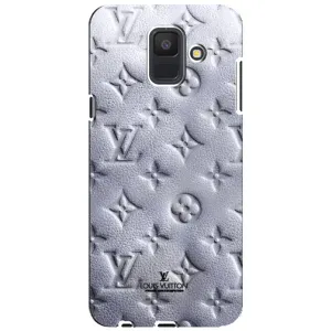 Текстурный Чехол Louis Vuitton для Самсунг А6 (2018) (Белый ЛВ)