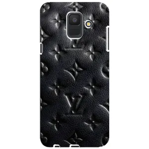 Текстурный Чехол Louis Vuitton для Самсунг А6 (2018) (Черный ЛВ)