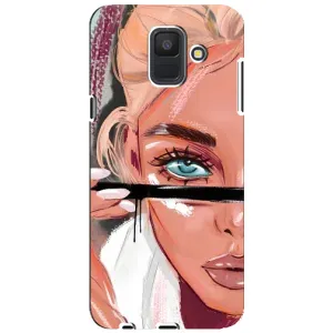 Силиконовый Чехол на Samsung Galaxy A6 2018, A600F с картинкой Стильных Девушек (Девушка и ресницы)