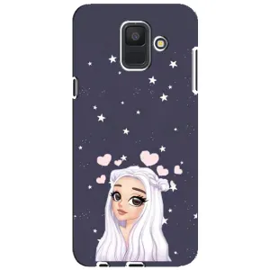 Чехол Стильные девушки на Samsung Galaxy A6 2018, A600F (Девушка и сердечки)