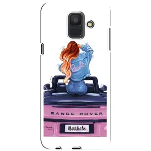 Силиконовый Чехол на Samsung Galaxy A6 2018, A600F с картинкой Стильных Девушек (Девушка на машине)