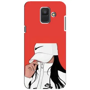 Силиконовый Чехол на Samsung Galaxy A6 2018, A600F с картинкой Стильных Девушек (Девушка Nike)