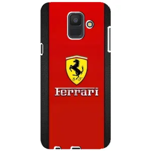 Силіконовий бампер з картинкою машини на Samsung Galaxy A6 2018, A600F (Ferrari Logo)