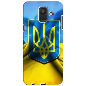 Чехол с картинкой (Патриотический ГЕРБ) на Samsung Galaxy A6 2018, A600F (Герб и Флаг Украины)