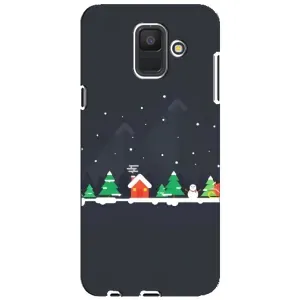 Силиконовый бампер на рождество для Samsung Galaxy A6 2018, A600F (Город зимний)