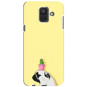 Бампер для Samsung Galaxy A6 2018, A600F с картинкой "Песики" (Кактус на голове)