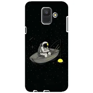 Силіконовый Чохол з принтом "Космонавти" на Samsung Galaxy A6 2018, A600F (Космонавт на рибалці)