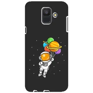 Силіконовый Чохол з принтом "Космонавти" на Samsung Galaxy A6 2018, A600F (Космонавт з кульками)