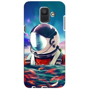 Силіконовый Чохол з принтом "Космонавти" на Samsung Galaxy A6 2018, A600F (Космонавт у воді)