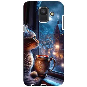 Чехлы на Новый Год Samsung Galaxy A6 2018, A600F (Кот новогодний)
