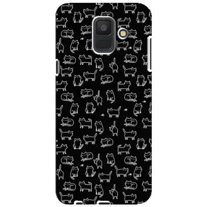 Чехол на тематику: Коты для Samsung Galaxy A6 2018 (A600F) (Котики на черном)