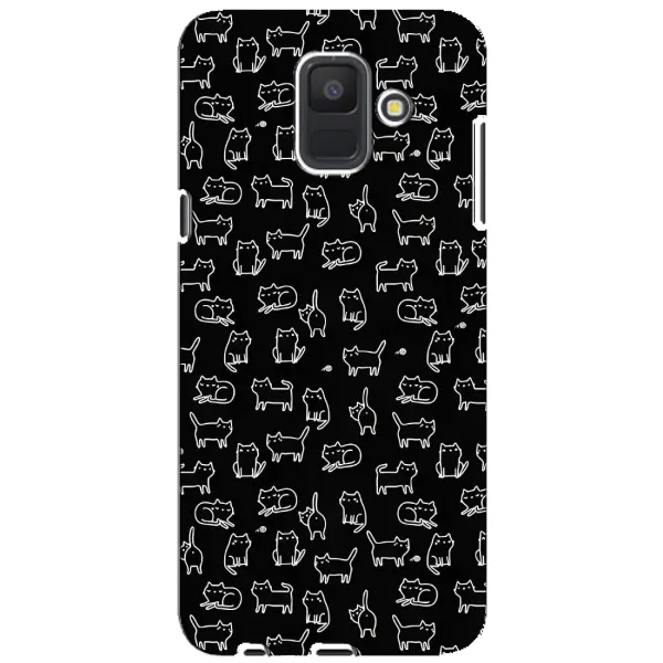 Чехол с рисунком «Котики на черном» для Samsung Galaxy A6 2018 (A600F) Чехол с рисунком «Котики на черном» для Samsung Galaxy A6 2018 (A600F)
