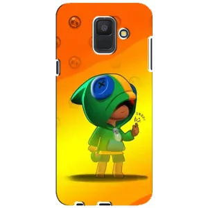 Чехол Бравл Старс для Samsung Galaxy A6 2018, A600F (LEON в кофте)
