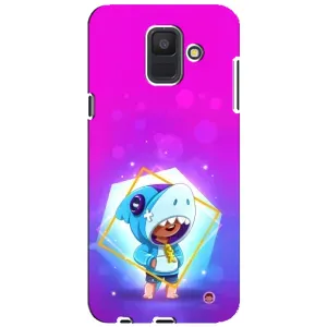 Чехол Бравл Старс для Samsung Galaxy A6 2018, A600F (Леон в костюме Акулы)