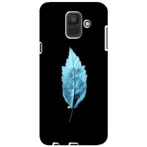 Чехол с картинками на черном фоне для Samsung Galaxy A6 2018, A600F (Листочек)