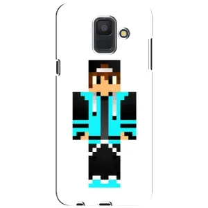 Чехлы для Samsung Galaxy A6 2018, A600F (Персонажи Майн Крафт) (Мальчик в голубом)