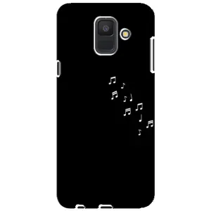 Чехол с картинками на черном фоне для Samsung Galaxy A6 2018, A600F (Ноты)