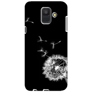 Силиконовый Чехол с одуванчиками на Samsung Galaxy A6 2018, A600F (Одуванчик на чёрном)