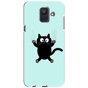 Силиконовый чехол с котиком для Samsung Galaxy A6 2018, A600F (Падающий кот)