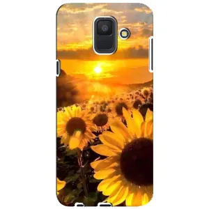 Чехол с Цветами для Samsung Galaxy A6 2018, A600F (поле подсолнухов)