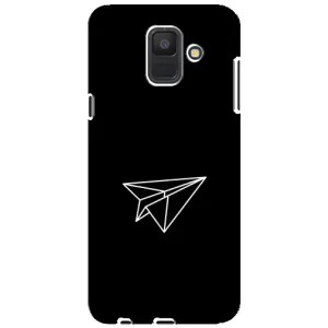 Чехол с картинками на черном фоне для Samsung Galaxy A6 2018, A600F (Самолетик)