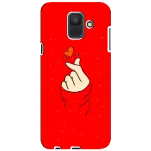 Чохол (Знак сердечка) для Samsung Galaxy A6 2018, A600F (Сердечко на червоному)