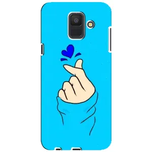 Чохол (Знак сердечка) для Samsung Galaxy A6 2018, A600F (Сердечко на синоьому)