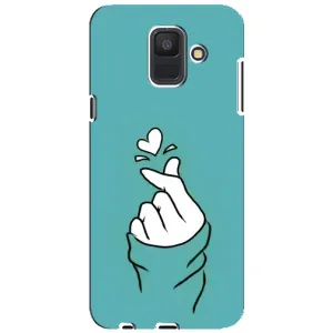 Чохол (Знак сердечка) для Samsung Galaxy A6 2018, A600F (Сердечко на бірюзовому)
