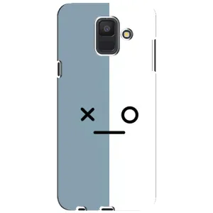 Силиконовые Чехлы (смешные стикеры) для Samsung Galaxy A6 2018, A600F (Серо-белый)