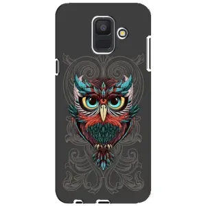 Чехлы с принтом СОВЫ для Samsung Galaxy A6 2018, A600F (Сова на сером)