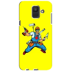 Силиконовый бампер (Работники) на Samsung Galaxy A6 2018, A600F (Строитель)